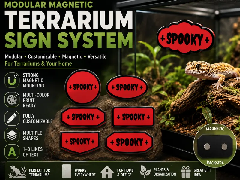 Modular Magnetic Terrarium Sign System