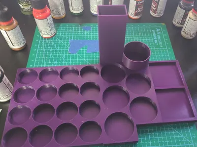 paint holder for miniature paints and brushes