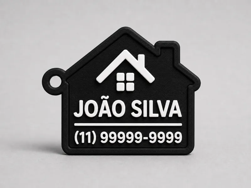 Realtor House Keychain - Custom Name & Phone