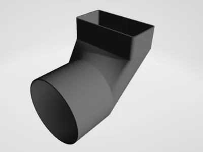 Ventilation duct rectangular 110 x 55 to round