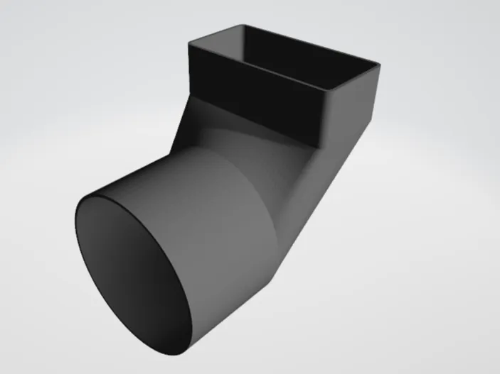 Ventilation duct rectangular 110 x 55 to round