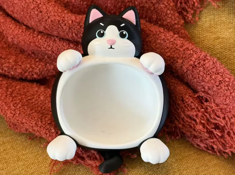 【奶牛猫碗】3d打印餐具/拓竹纯净pla/吃饭搭子/ams/H2C
