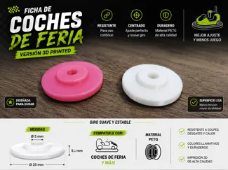 Ficha para coches de feria – Versión 3D Printed