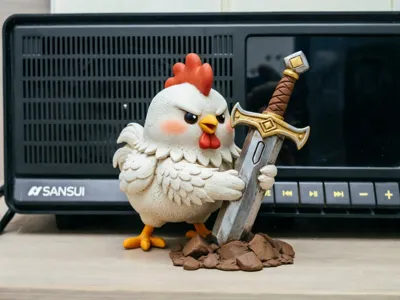 Rooster Drawing Sword