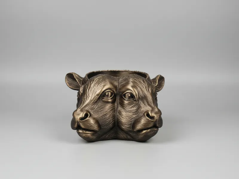 Weird Decor Conjoined Cow Planter Gothic Decor