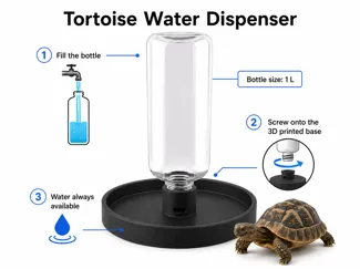 Tortoise Water Dispenser 1L Bottle Base