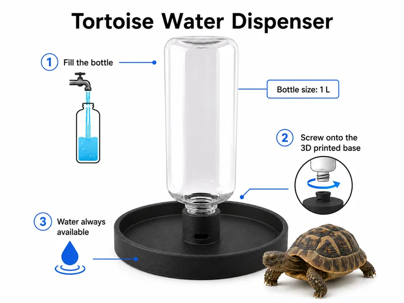 Tortoise Water Dispenser 1L Bottle Base