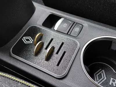 Renault Captur/Symbioz 1€ and 2€ coin holder