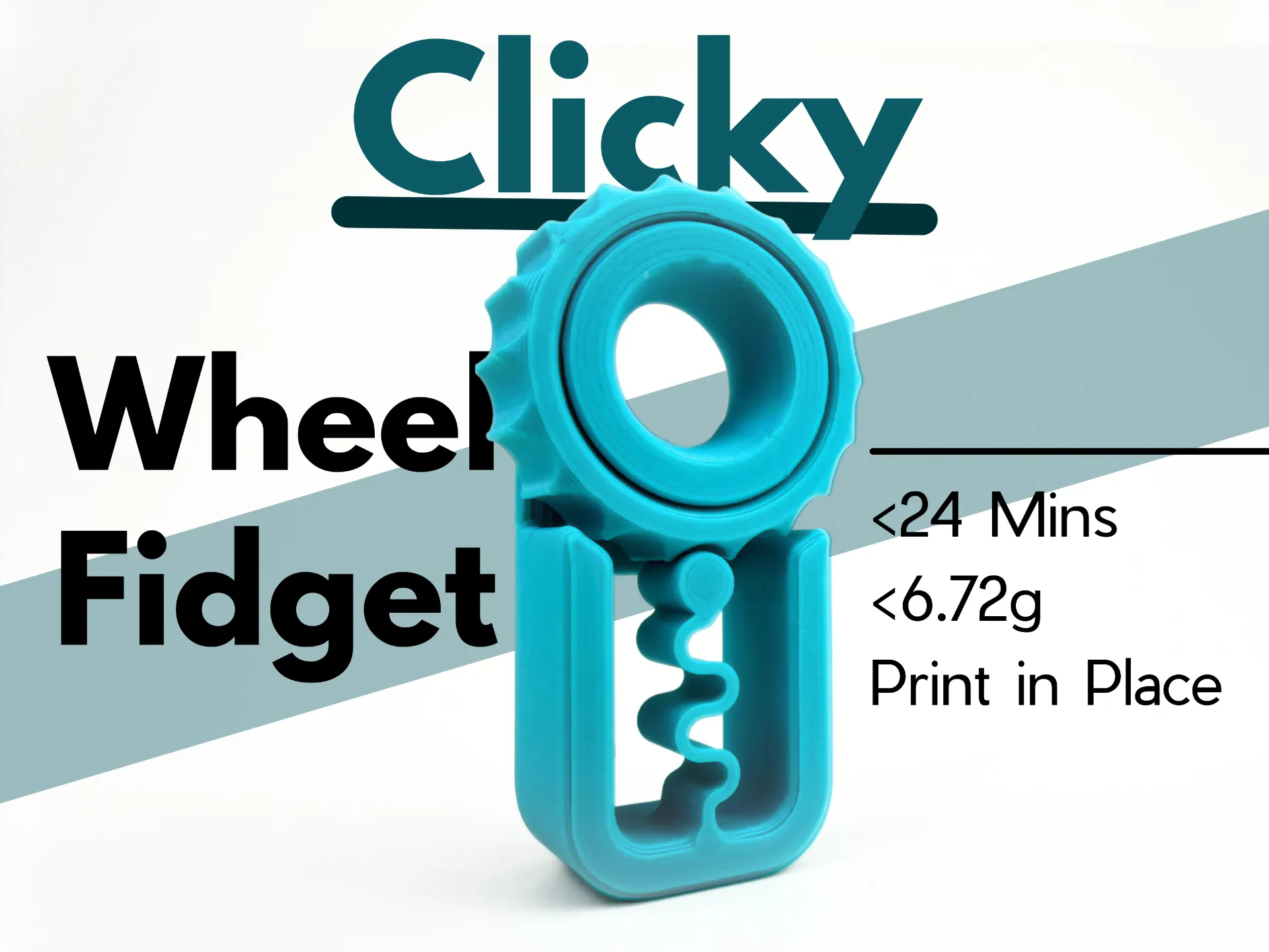 Clicky Wheel Fidget // Print in Place
