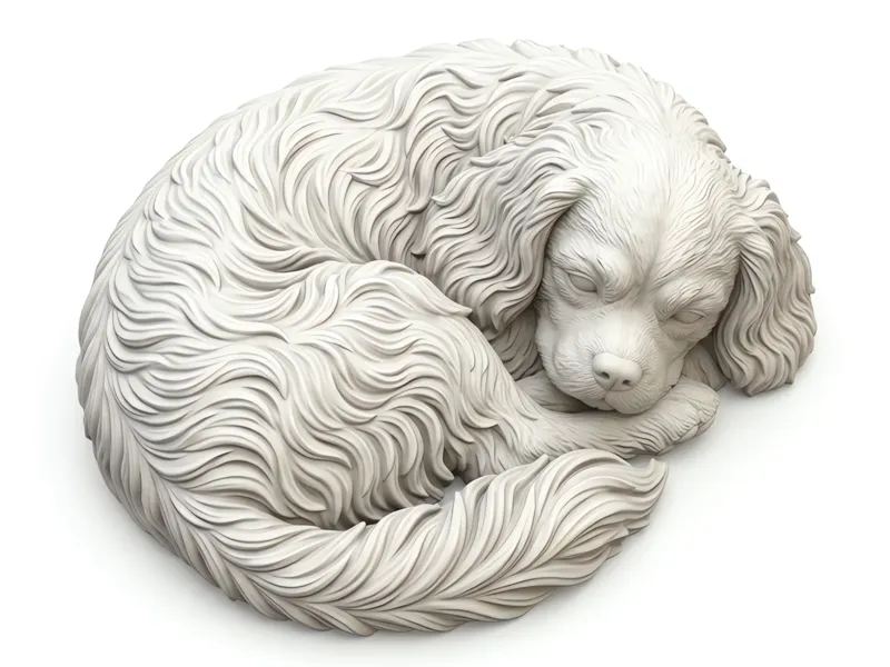 Resting Cavalier King Charles Spaniel Figurine
