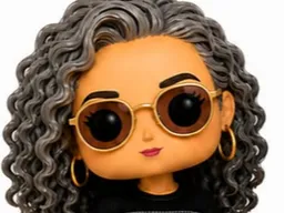 Funk pop mulher grisalha de óculos