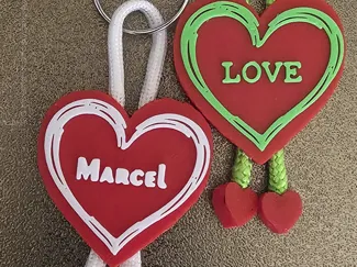 Personalized Heart with Name / Heart Loop Keychain