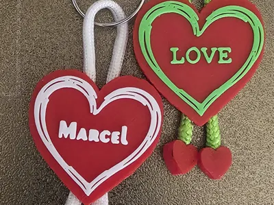Personalized Heart with Name / Heart Loop Keychain