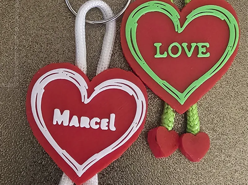 Personalized Heart with Name / Heart Loop Keychain
