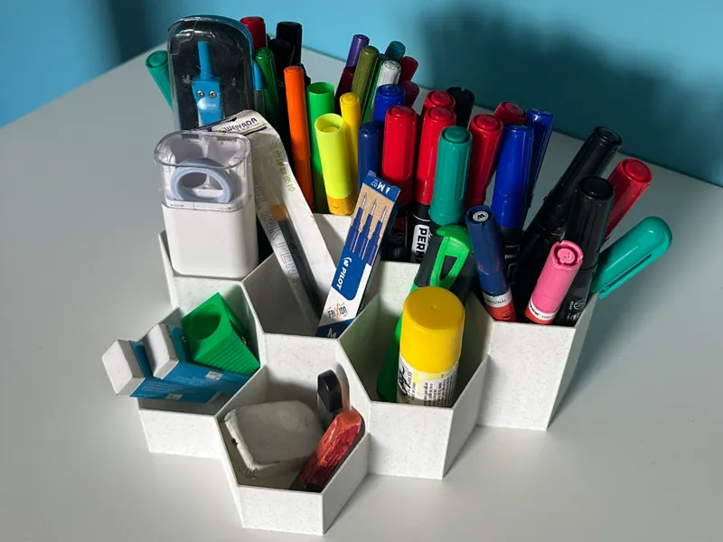 Tiered Hexagon Desk Organizer Optimized & Scalable