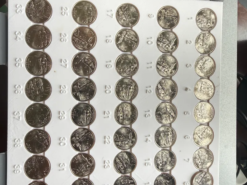 US quarters Organizer, Photo Sorting, coin card