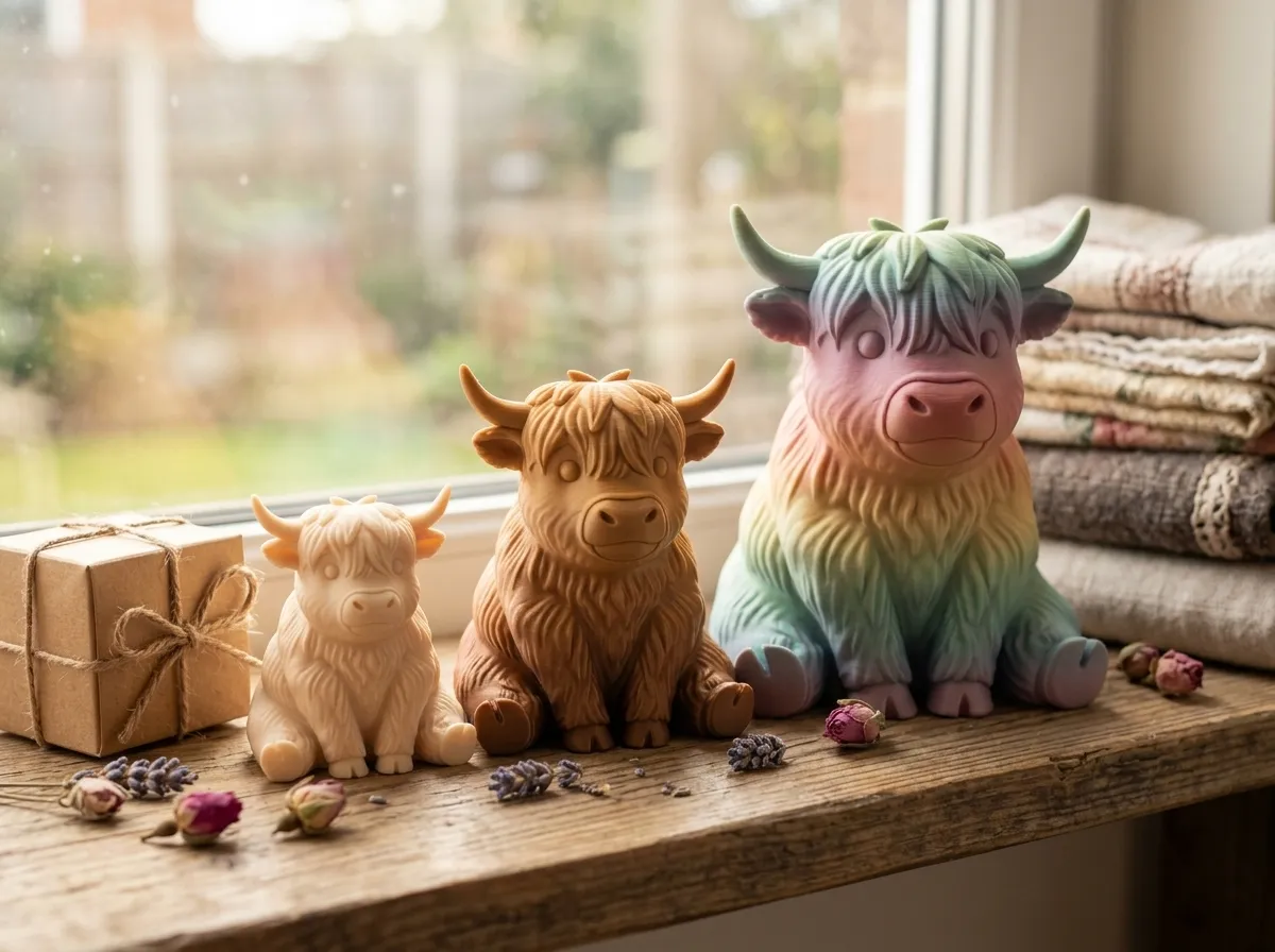 Cute Highland Cow Trio – 3 Sizes - Free 3D Print Model - MakerWorld