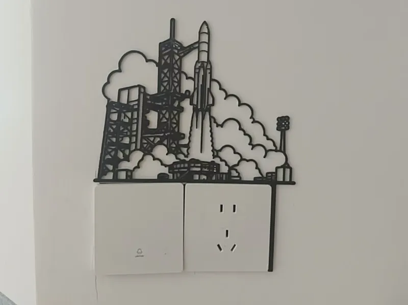 火箭发射装饰镂空画