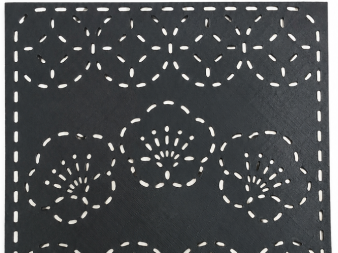 Wave Flower Sashiko Stencil