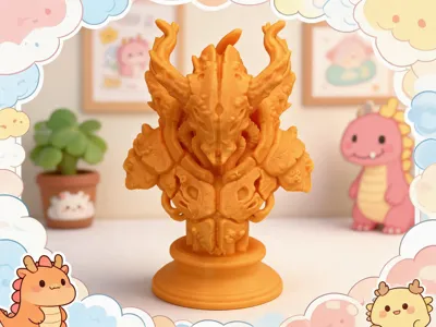 Ancient Forest Horned Monster Bust Statue