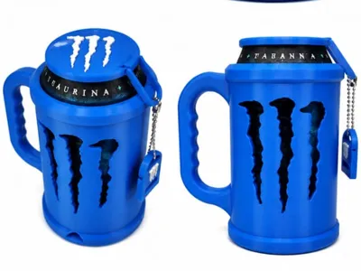 MONSTER 430ML CAN HOLDER + OPENER + LID