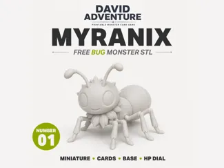 MYRANIX Free Bug Monster STL Cards, Base & HP Dial