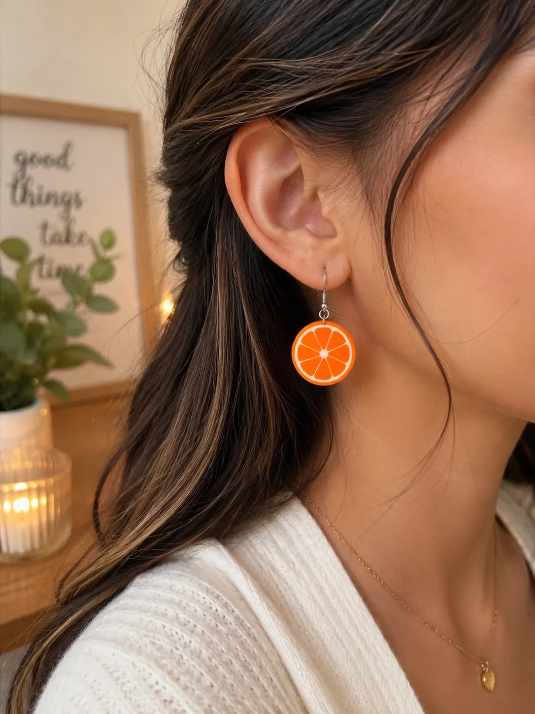 Orange Slice Earrings view 2