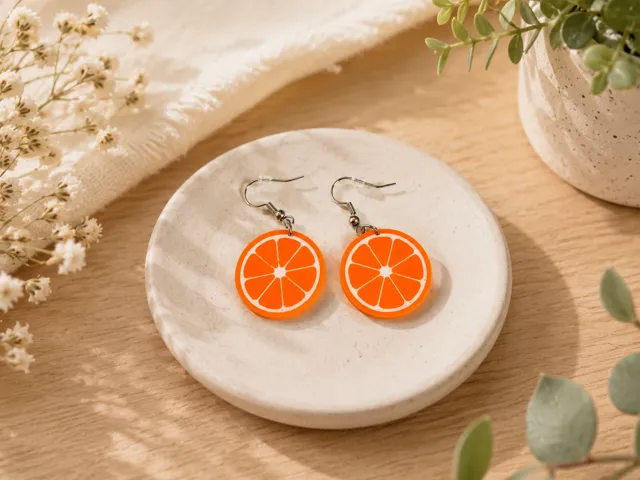 Orange Slice Earrings