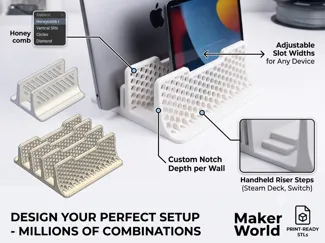Parametric Laptop,Tablet &Handheld Stand 1-6 Slots