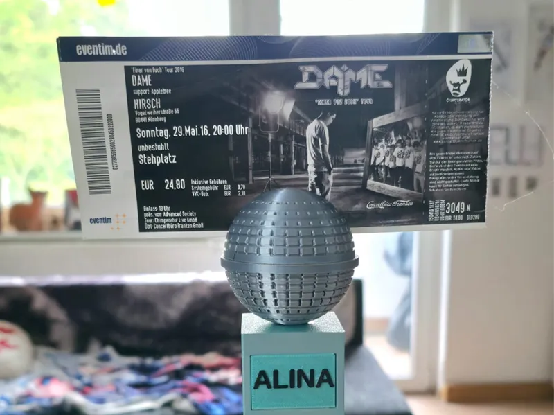 Decorative Concert Ticket Microphone Display