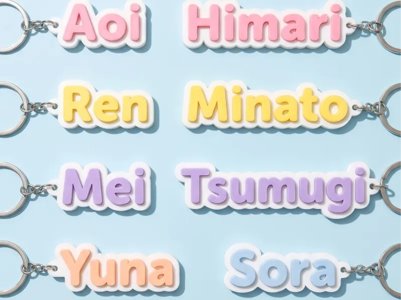Customizable Bubble Font Name Tag & Keychain