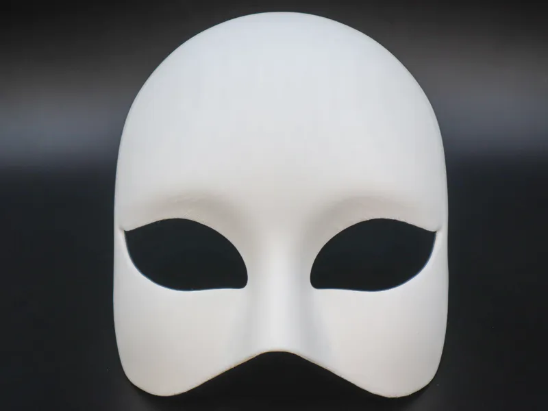 Minimalist White Half Mask – Costume Mask