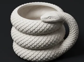 翠虬提手盆 Coiled Serpent Vessel