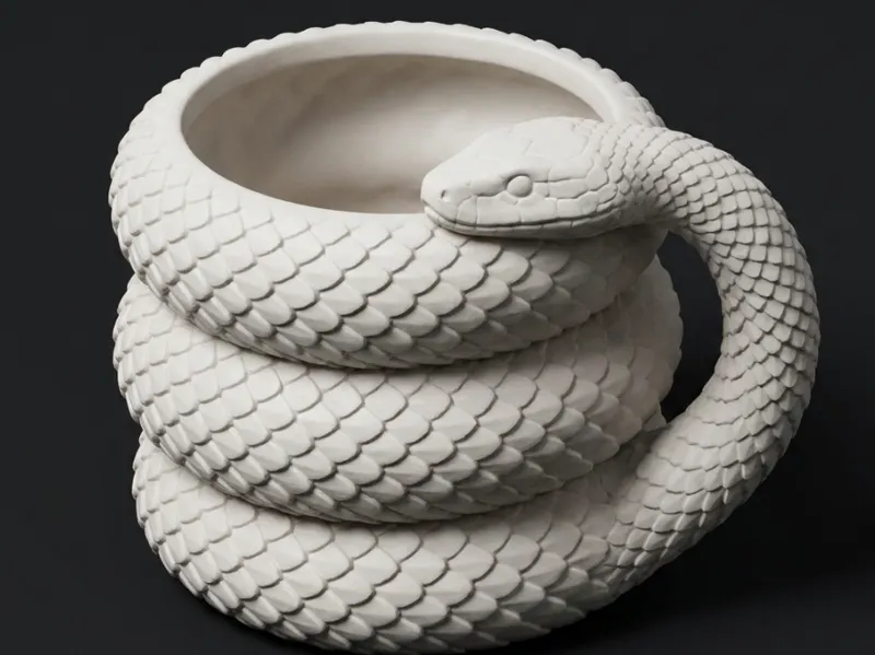 翠虬提手盆 Coiled Serpent Vessel