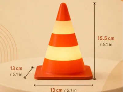 Traffic Cone LED Desk Lamp – 15.5cm