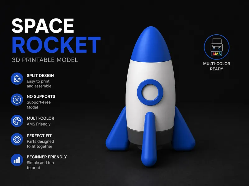 Space Rocket - Easy Print Toy