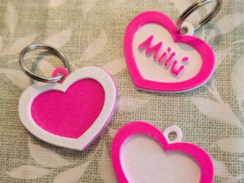 Chapita de corazón personalizable para mascotas