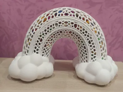 Rainbow filament waste 'poop' container