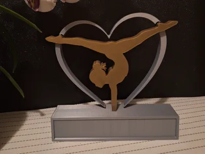 3D trophy Gymnast in Heart – Elegant  Art Project