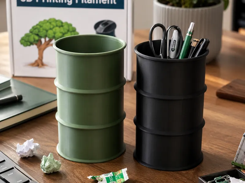 PLA Desktop Trash & Organizer Barrel – Pen Holder