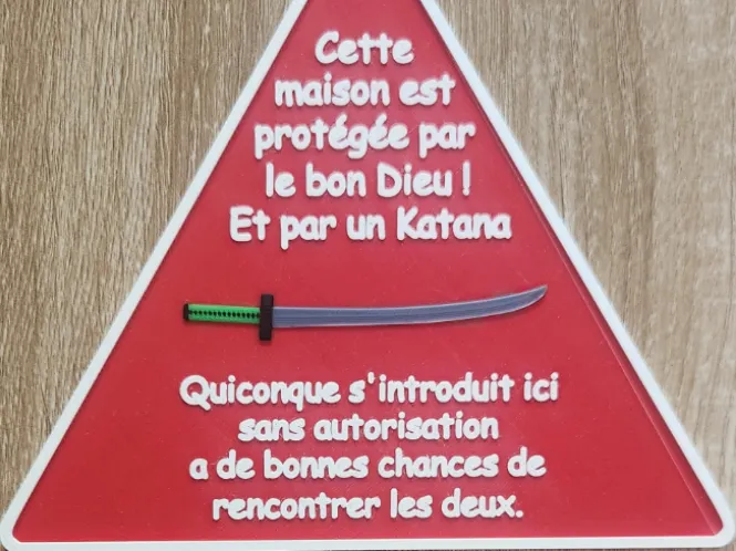 Avertissement Humour Katana