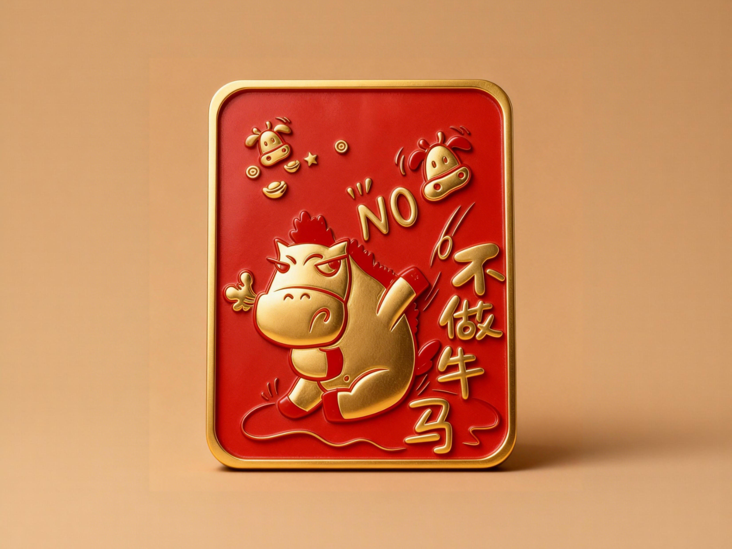 2026不做牛马-中国新年农历马年-春节好运招福字-儿童涂色玩具