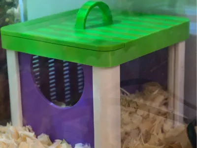 Hamster House - Buzz Lightyear Color Scheme (10cm, walls can be freely DIYed, allows peeking into hamster's privacy - laugh)