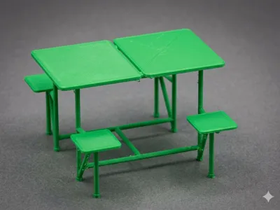 1/10 scale camping table and chair setup