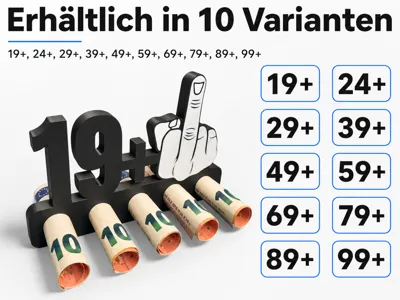 Money gift birthday finger 20-100 years