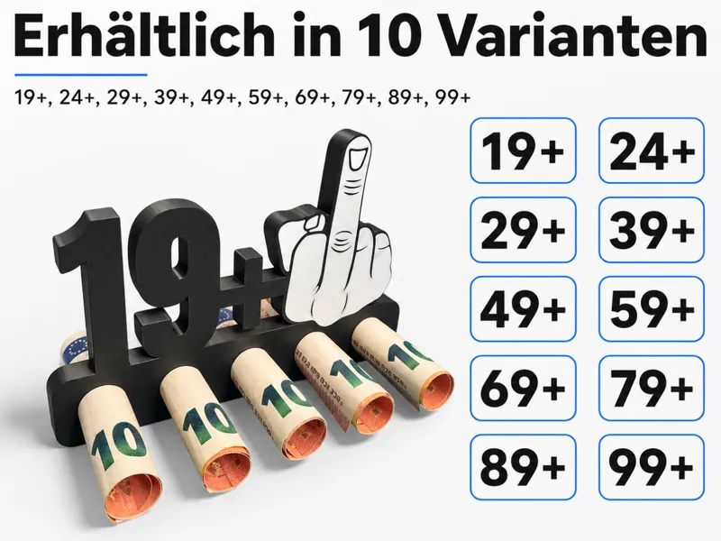 Geldgeschenk Geburtstag Finger 20-100 Jahre