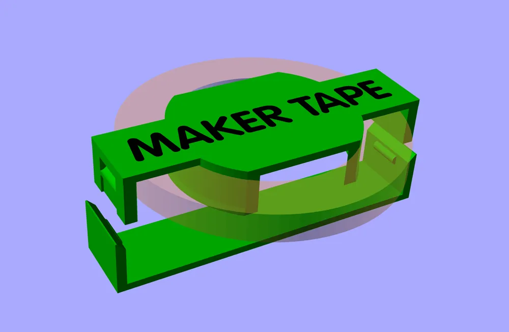Maker Tape Holder (Small, 1/4") - Free 3D Print Model - MakerWorld