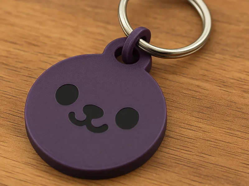Cute 3D Printed Bear Face Keychain
