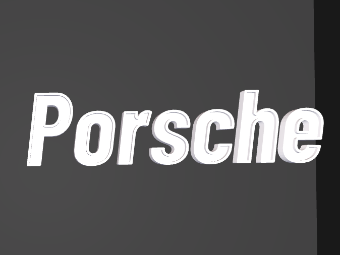 Porsche Nameplate — Parametric Customizable