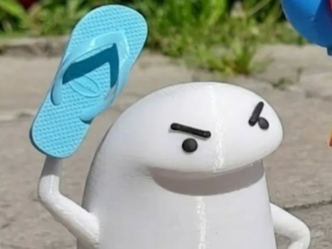 Flork Bravo com Chinelo na Mão (Flork Memes)